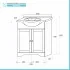 Mobile bagno a terra 55 bianco decape con lavabo e specchio  Romantica