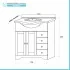 Mobile bagno a terra 75 bianco decape con lavabo e specchio  Romantica
