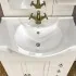 Mobile bagno a terra 75 bianco decape con lavabo e specchio  Romantica