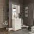 Mobile bagno a terra 75 bianco decape con lavabo e specchio  Romantica