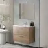 Mobile bagno sospeso 80 rovere africa con lavabo e specchio  Miami