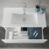 Mobile bagno sospeso 80 bianco lucido con lavabo e specchio  Miami