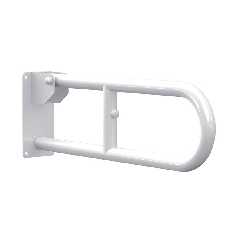 Supporto water per disabili ribaltabile 80 cm in acciaio laccato bianco Supporto water per disabili ribaltabile 80 cm in acciaio laccato bianco
