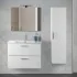 Mobile bagno sospeso 80 bianco lucido con lavabo e specchio  Miami