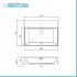 Lavabo sospeso rettangolare in resina 60 cm bianco lucido  Loto 