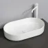 Lavabo da appoggio ovale 60 in ceramica bianco lucido  Epsilon 