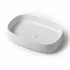 Lavabo da appoggio 60 cm rettangolare in ceramica bianco lucido  Milos