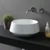Lavabo da appoggio in ceramica bianco lucido tondo 42 cm  Aris