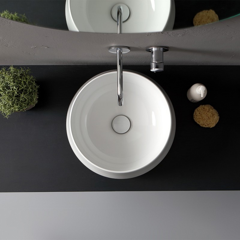 Lavabo d'appoggio 36,5x24,5 h cm bianco lucido - Capital