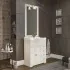 Mobile bagno a terra 75 bianco decape con lavabo e specchio  Romantica