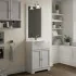 Mobile bagno a terra 55 bianco decape con lavabo e specchio  Romantica