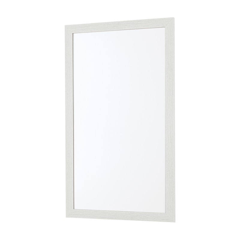 Specchio bagno 67x87 cornice bianco effetto legno reversibile | Wood
