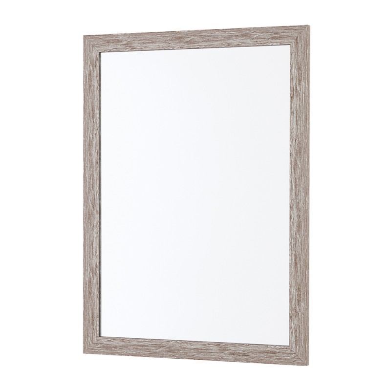 Specchio bagno 57x67 cornice beige effetto legno reversibile | Wood