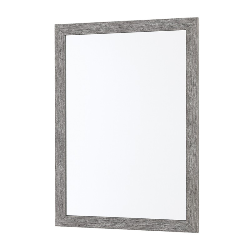 Specchio bagno 57x67 cornice grigio effetto legno reversibile | Wood