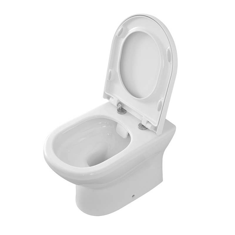 Copriwater FLAMINIA Serie Link In Termoindurente Bianco Con Cerniere In Acciaio Cromato - Compatibile Al 100%, Facile Da Pulire, Design Moderno - Foto 7