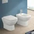Wc filomuro senza brida in ceramica scarico universale  Square 