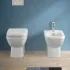 Wc filomuro senza brida in ceramica scarico universale  Square 