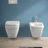Wc sospeso senza brida Rimless in ceramica bianco lucida  Square 