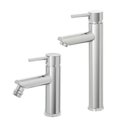 Set miscelatori lavabo alto e bidet cromo lucido con piletta click-clack  York