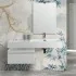 Mobile bagno sospeso 60 cm bianco lucido lavabo 120 destro e specchio Iside