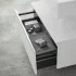Mobile bagno sospeso 60 cm bianco lucido lavabo 120 sinistro e specchio Iside