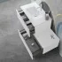 Mobile sospeso 80 cm bianco lucido doppia base lavabo e specchio Iside