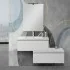 Mobile sospeso 80 cm bianco lucido doppia base lavabo e specchio Iside