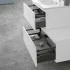 Mobile sospeso 80 cm bianco lucido con lavabo incasso e specchio Iside