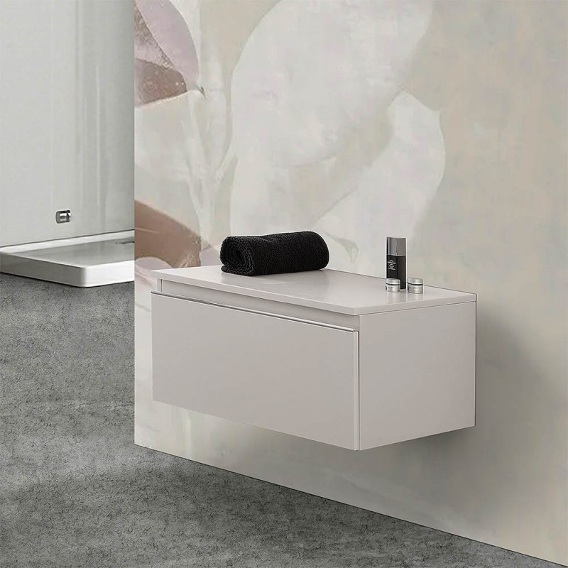 Cassettone sospeso bagno 60 cm grigio perla opaco | Iside