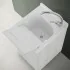 Mobile lavatoio 45x50 cm 1 anta bianco venato con vaschetta in resina