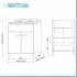 Mobile lavatoio 60x50 cm 2 ante bianco venato con vaschetta in resina