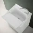 Mobile lavatoio 60x50 cm 2 ante bianco venato con vaschetta in resina
