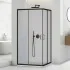 Box doccia angolare 70x90 cm nero opaco con doppio scorrevole  Tay 