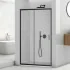 Porta doccia nicchia 100 cm nero opaco con vetro scorrevole  Tay 