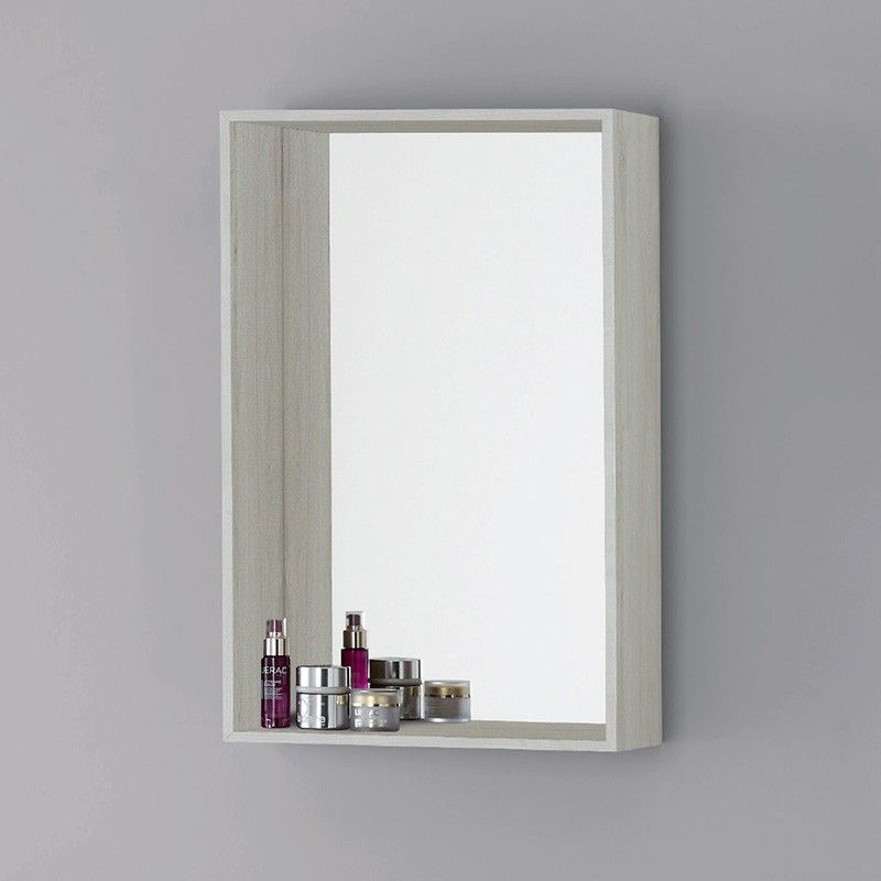 Specchiera in nobilitato 70 cm color pino bianco Specchiera Contenitore 70 x 45 Cm Color Pino Bianco
