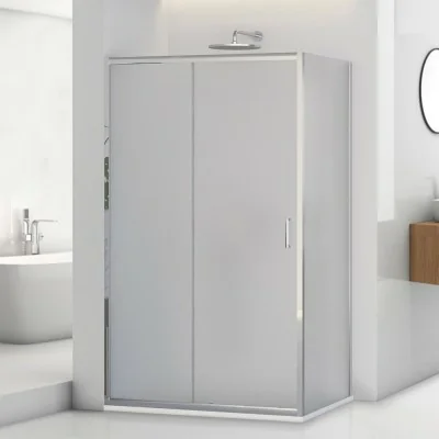 Box doccia angolare 80x130 cm scorrevole con vetro stampato  Tay