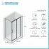 Box doccia angolare 80x100 cm scorrevole con profilo nero opaco  Tay