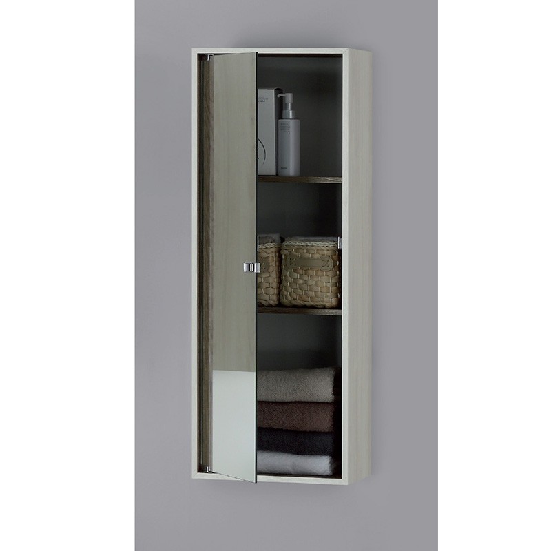 Pensile Contenitore 90X33 con Anta Specchio Colore Pino Bianco Pensile Contenitore in Nobilitato con Anta a Specchio Colore Pino Bianco 90 x 33 cm