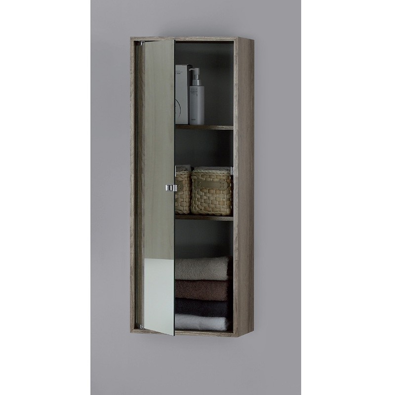 Pensile Contenitore 90x33 con Anta Specchio Colore Castagno Pensile Contenitore In Nobilitato Con Anta a Specchio Colore Castagno 90 X 33 cm