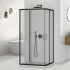 Box doccia 3 lati 70x90x70 cm nero opaco doppio scorrevole  Tay