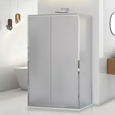 Box doccia 3 lati 70x100x70 con porta scorrevole e vetro stampato  Tay