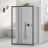 Box doccia 3 lati 80x140x80 nero opaco con porta scorrevole  Tay