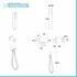 Set doccia incasso Kubo nero opaco con soffione 25 cm e kit doccia 
