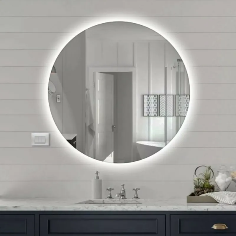 Specchio bagno tondo LED diametro 60 cm retroilluminato con luce fredda