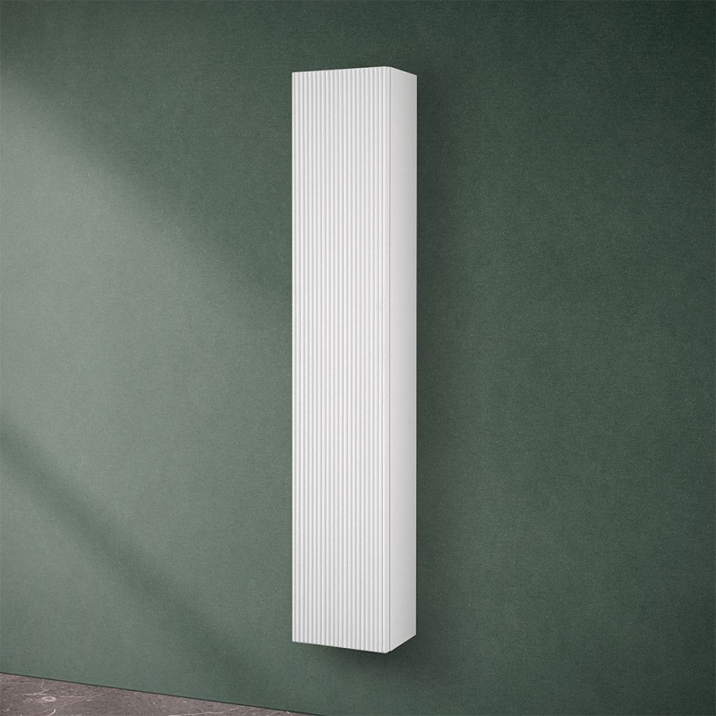 Pensile bagno sospeso cannettato H 150 cm bianco opaco Bali