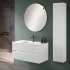 Mobile bagno sospeso cannettato 90 cm bianco opaco con specchio  Bali