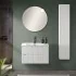 Mobiletto bagno sospeso cannettato 70 cm bianco opaco con top  Bali