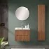 Mobile bagno sospeso cannettato 60 cm noce canaletto con lavabo  Bali