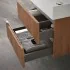 Mobile bagno sospeso cannettato 70 cm noce canaletto con specchio  Bali