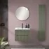 Mobile bagno sospeso cannettato 60 cm verde con specchio  Bali